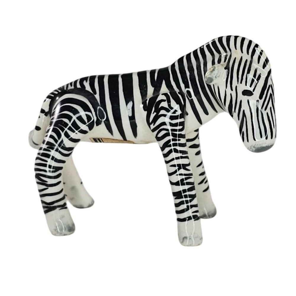 Vintage Zebra Figurine Gray Nose Hooves Estate Find Unique